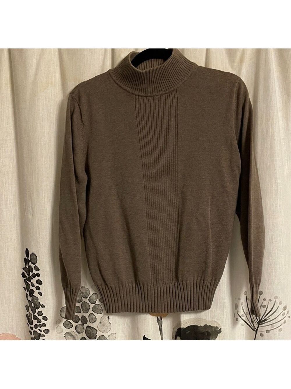 dressbarn Turtleneck Sweater in Brown Size Large